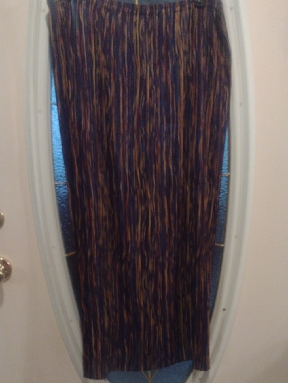 Josephine Chaus Navy Blue and Brown Maxi Skirt